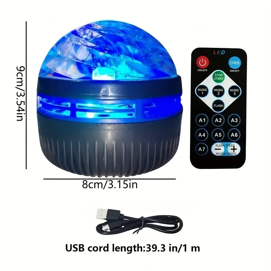 Aurora Projection Stage Light USB LED Projector Christmas Party Decorations Remote Control 7-Color Dreamy Sky Party Night Lights