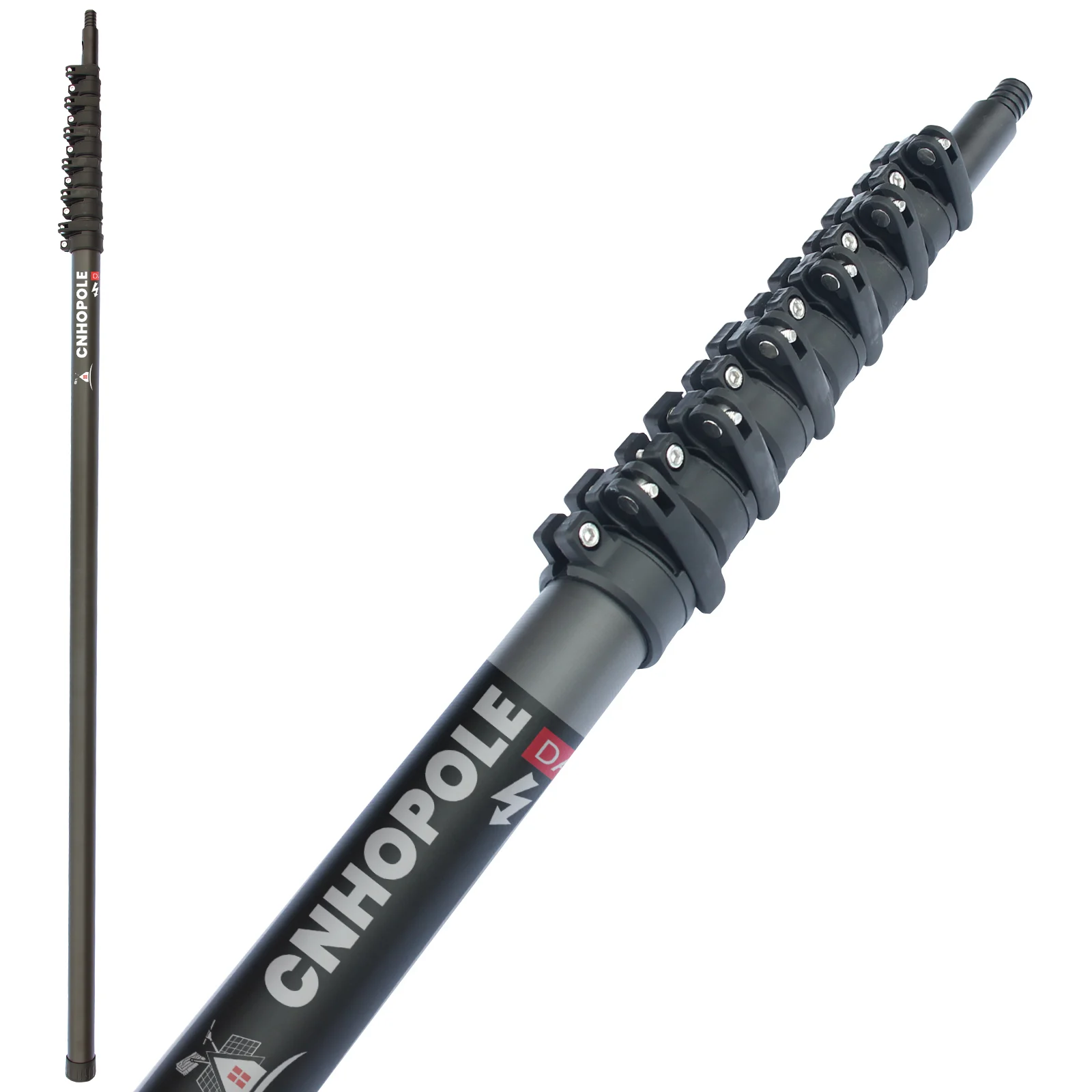 30/36/42피트 탄소 섬유 텔레스코픽 폴 창문 청소용 고도 연장 가능 지지대 10/12미터