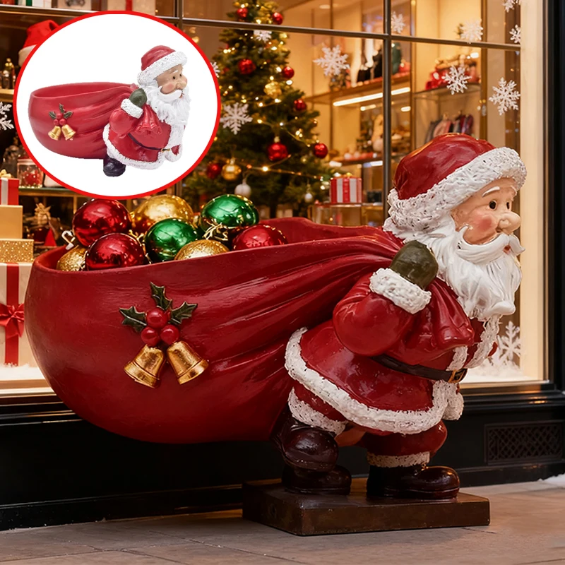 

2026 Christmas Decorations Santa Claus Desktop Storage Ornaments Resin Crafts Candy Tray Storage Furnishings Cartoon Character
