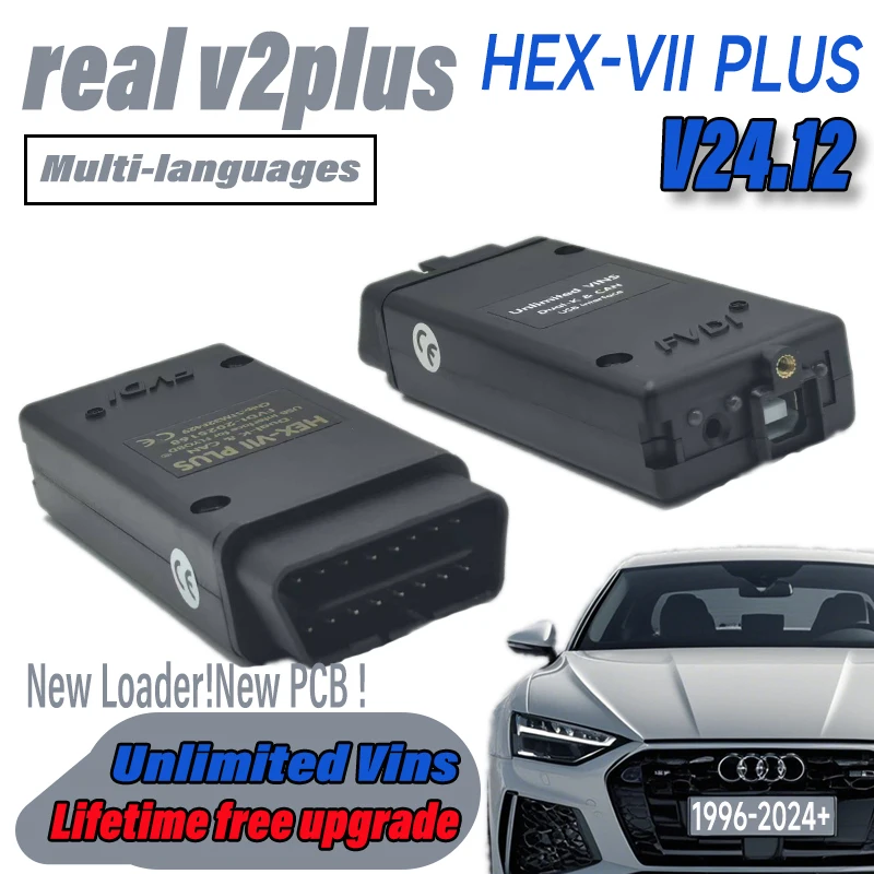 Newest HEX Real V2 plus Auto Scan com Diagnostic Tools VAG Coding COM  STM32F429 V24.9  For VW AUDI Skoda Seat VCDS-plus