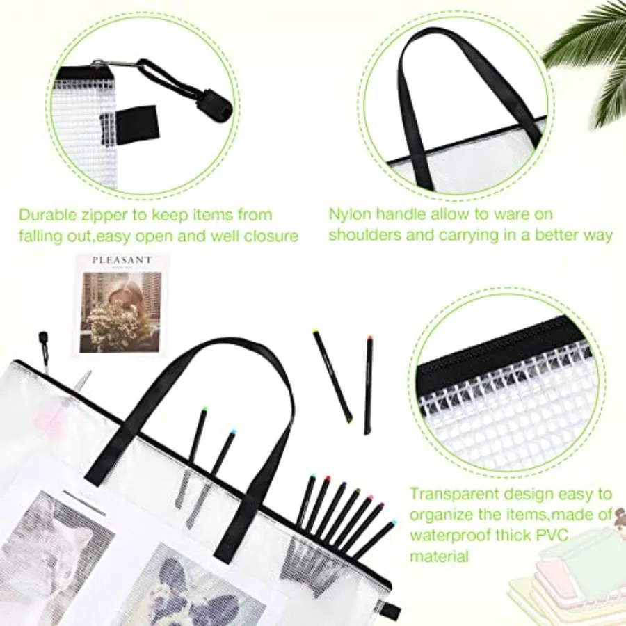 Saintrygo Bolsa de portafolio de arte de 10 piezas, 19 x 25 pulgadas, organizador de suministros para artistas con cremallera y asa para carteles grandes, alma de ilustraciones