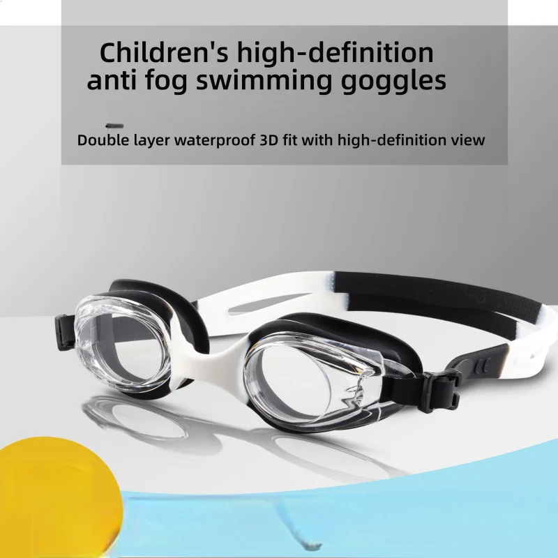 

Водонепроницаемые и противотуманные очки для плавания высокой четкости для детей, профессиональные тренировочные очки для мальчиков и девочек, спортивные на плоской подошве