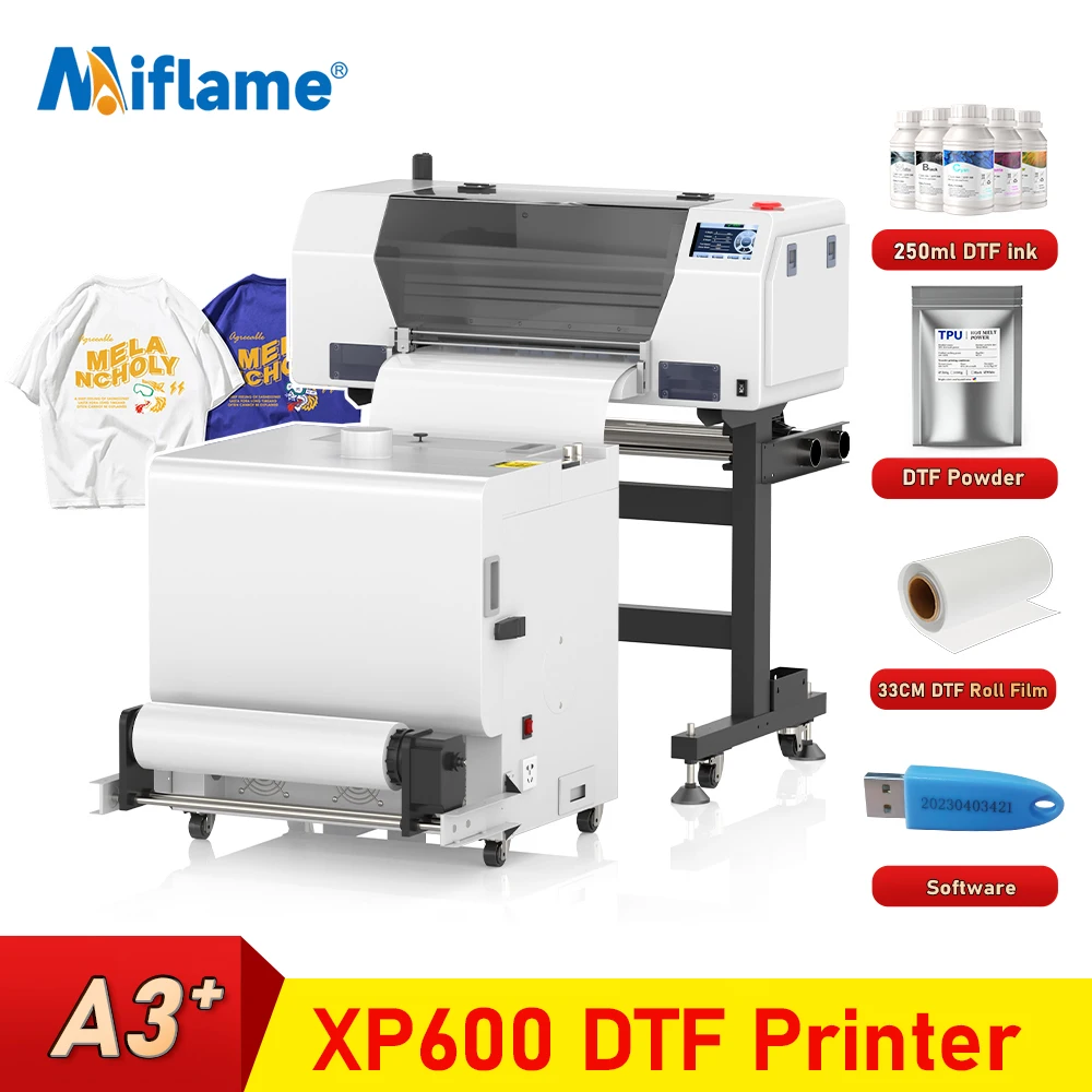 

Принтер для переноса A3 + DTF, 13-дюймовый принтер XP600 DTF, безпосередньо на фильм, печатная машина для футболок для текстильной одежды, принтер DTF a3