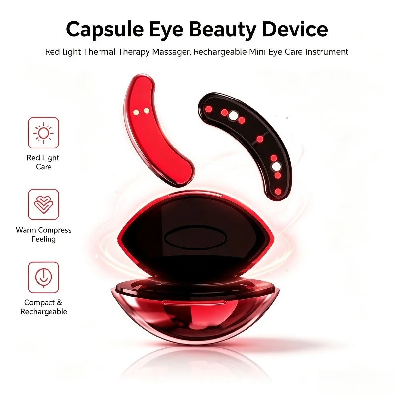 Capsule Eye Beauty Device Red Light Hot Compress Massager Rechargeable Mini Eye Skincare Instrument