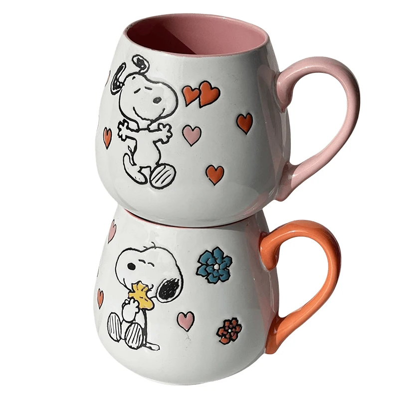 550Ml Anime Cartoon Snoopy Creative Ceramic Mug for Boys Girls Cute Snoopys Spike Office Home Coffee Tea Drinking Cup Milk Juice