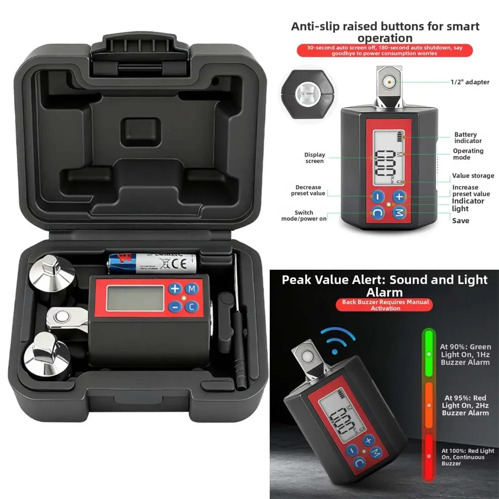 

12inch Digital Torque Wrench Adapter preset 1 2 110Nm with 1 2 inch Drive for Automotive Industrial Maintenance