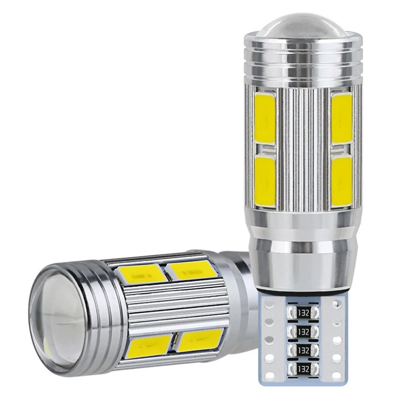 Bombilla LED Canbus para coche, luz de señal de giro lateral, color blanco superbrillante, W5W, T10, 12V, 6000K, 5630, 10 SMD, 2 piezas