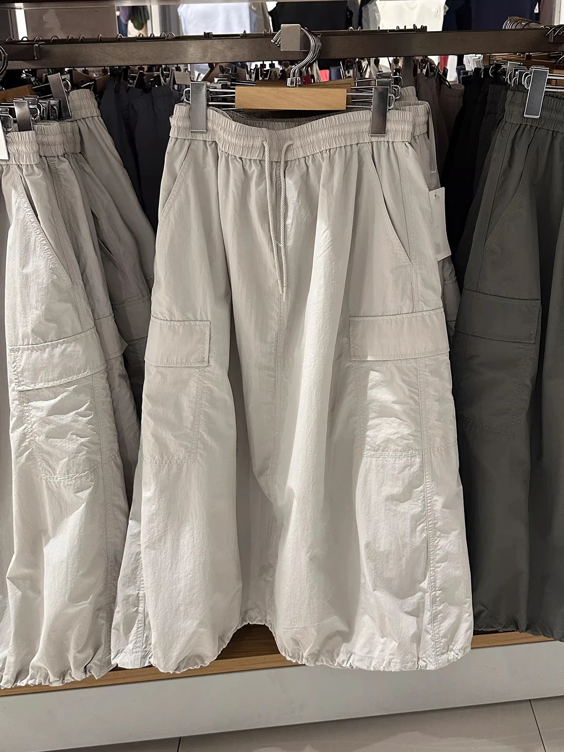 Spring Summer New Women's Casual Work Skirt Multiple Pockets Half Skirt Breathable Quick Dry Slim A-Line Long Skirt