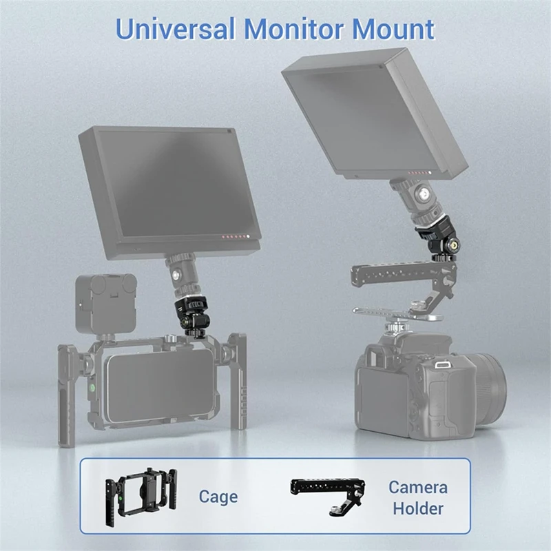 【Superdeals】 مشبك كاميرا DSLR قابل للتعديل حامل شاشة مع حذاء بارد 1/4 برغي لشاشة الكاميرا ضوء فلاش ميكروفون دعامة الحذاء الساخن