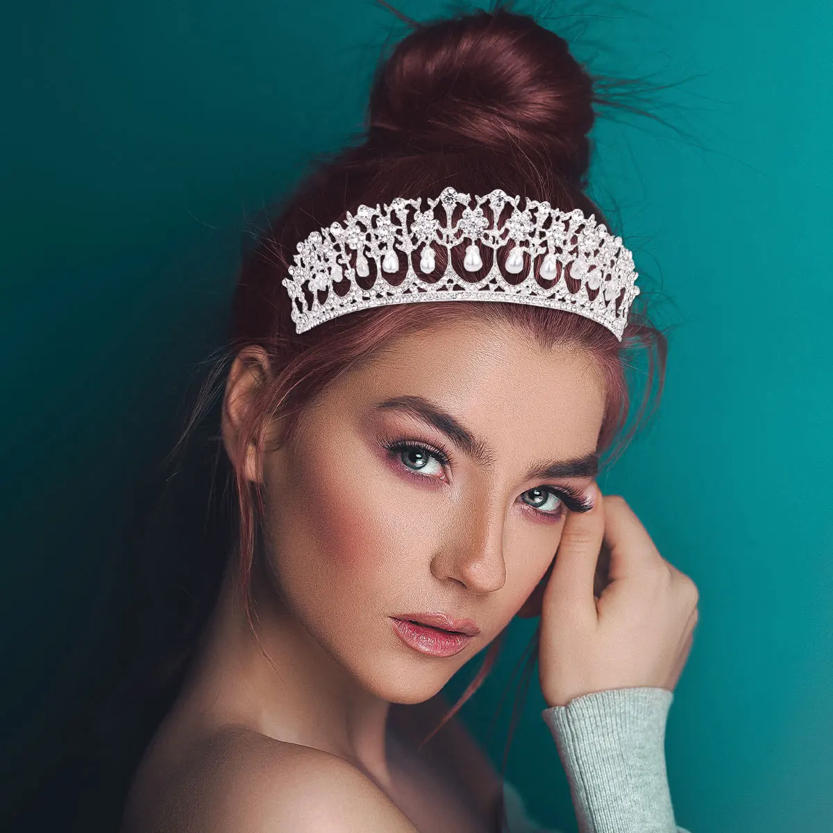 

Crown Hair Accessory Bride Hoop Women Rhinestone Headgear Bridal Fashion Miss Costume