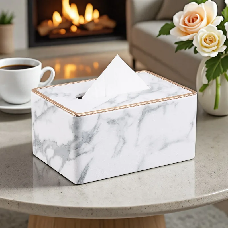 

Luxury Tissue Box Holder - Premium Home/Office Paper Dispenser, Modern Designer Desktop Organizer for Living Room/Hotel