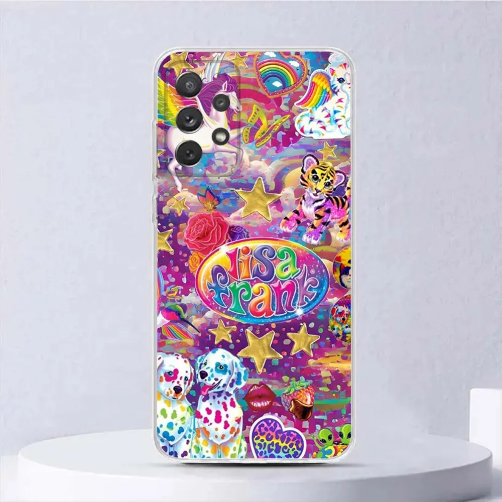 L-Lisa Frank Art Phone Case For Samsung Galaxy,A31,A33,A52,A13,A02,A53,A50,A73,A72,A40,A20,A23,A54,A14,A34 Transparent Cover image 3