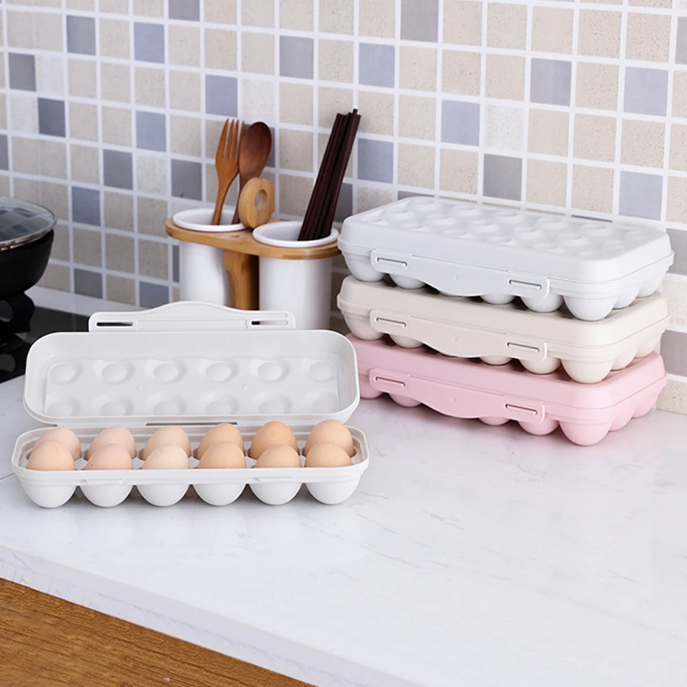 

2 Pcs Egg Storage Box Container Bin Refrigerator Eggs for Pizza Holder Plastic Fridge Organization