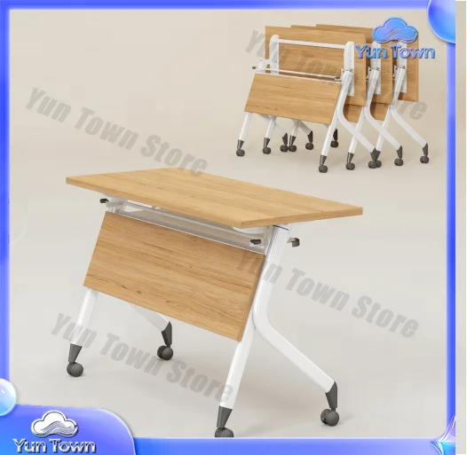 Adjustable Meeting Training Room Foldable Table Stackable Wooden Conference Folding Desk Table Folding School Training Table
