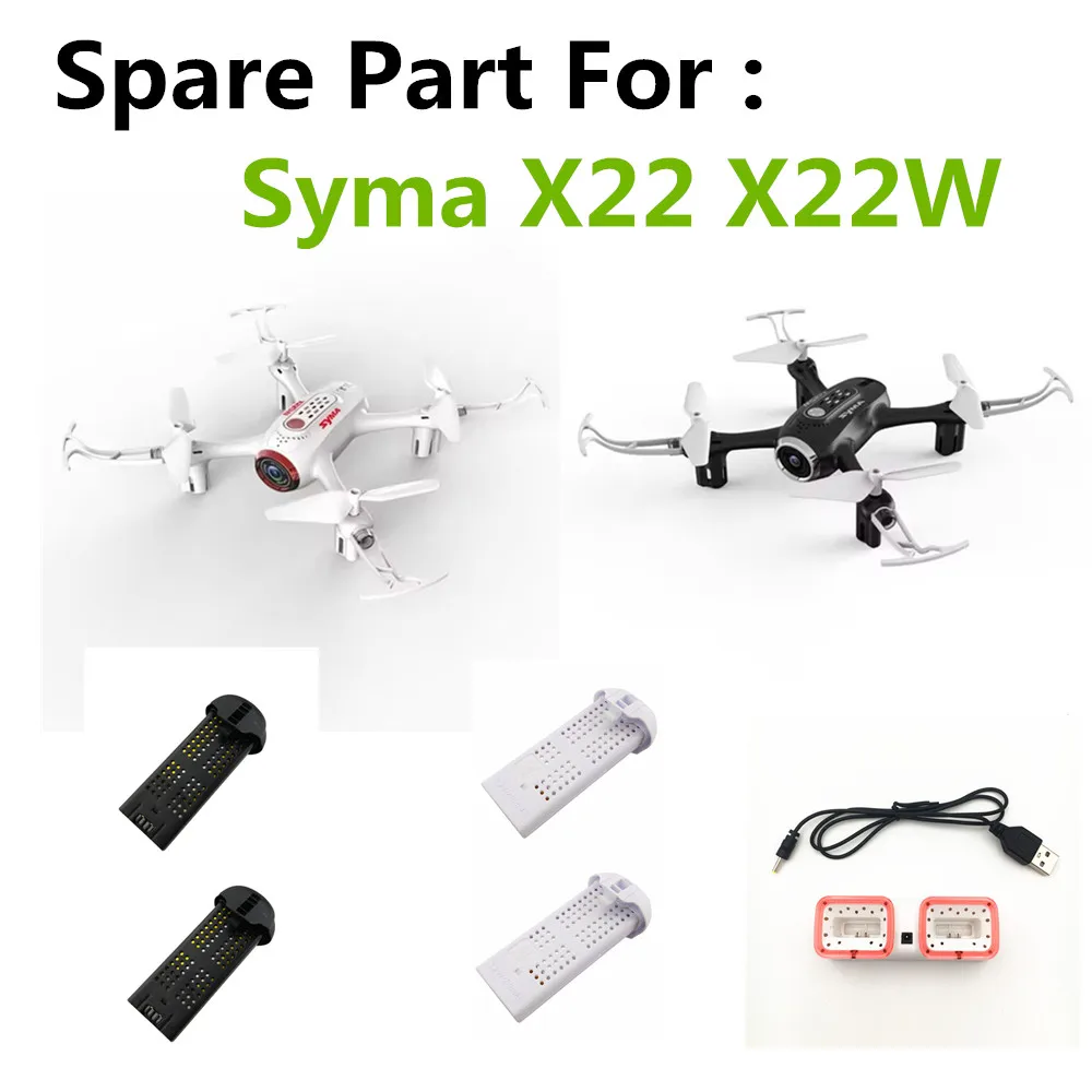 X22SW Bateria do drona 3,7 V 400 mAh / Ładowarka / Do Syma X22 X22W Drone Części zamienne Baterie X22SW