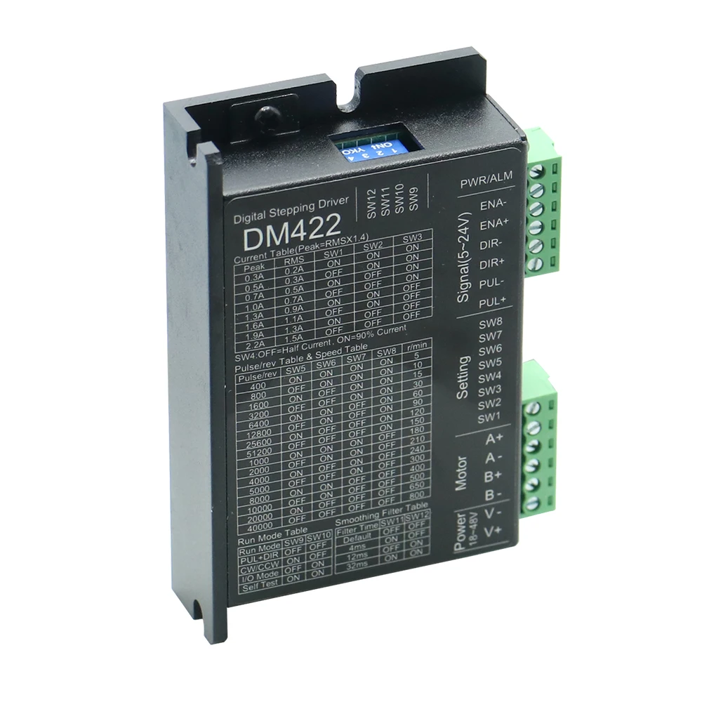 

HLTNC Высокое качество CE, ISO9001 DM422 24 В 36 В 48 В 60 В 80 В Драйвер двигателя постоянного тока, Драйвер шагового двигателя для шаговых двигателей Nema 17 и 23