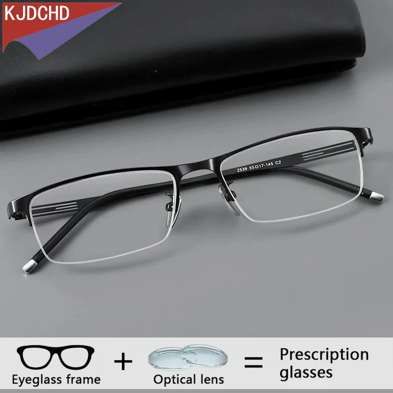 

Титановые оптические фотохромные очки без оправы, мужские очки для врачей с прогрессивными очками, бифокальные очки для близорукости, очки по рецепту