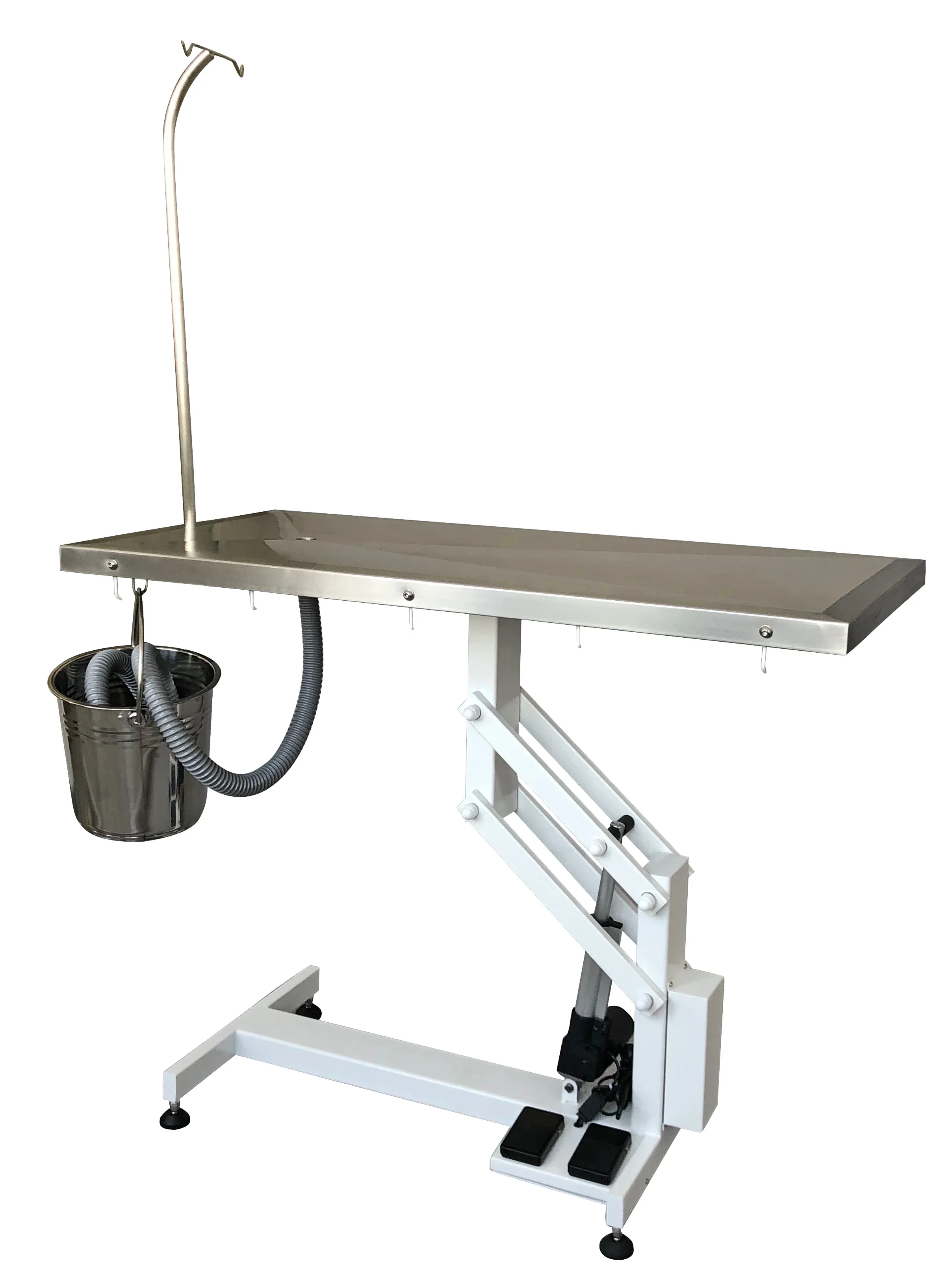 SUS304 S/S Classic Z-Shape Pet Hospital Electric Operation Top IV Pole for Veterinary Clinic Diagnosis