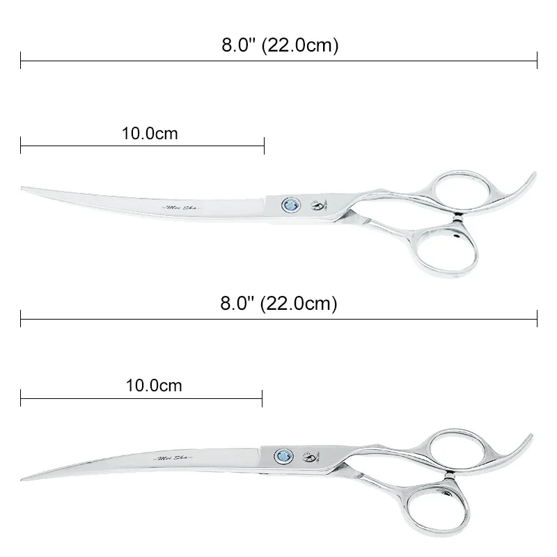 8-calowe nożyczki do pielęgnacji zwierząt Meisha Japońskie stalowe nożyczki do prostych psów Przerzedzające zakrzywione nożyce do pielęgnacji kotów