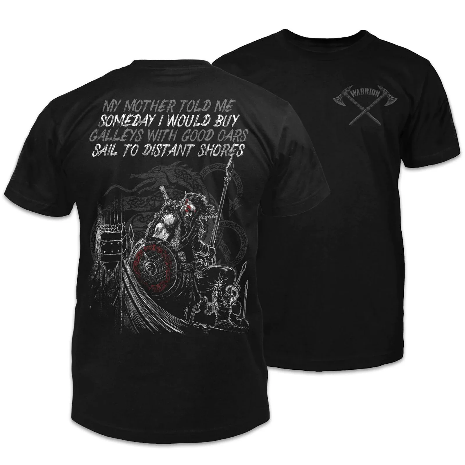 Nordic Warrior Icelandic Egil's Saga T-Shirt 100% Cotton O-Neck Short Sleeve Summer Casual Mens T-shirt Size S-3XL