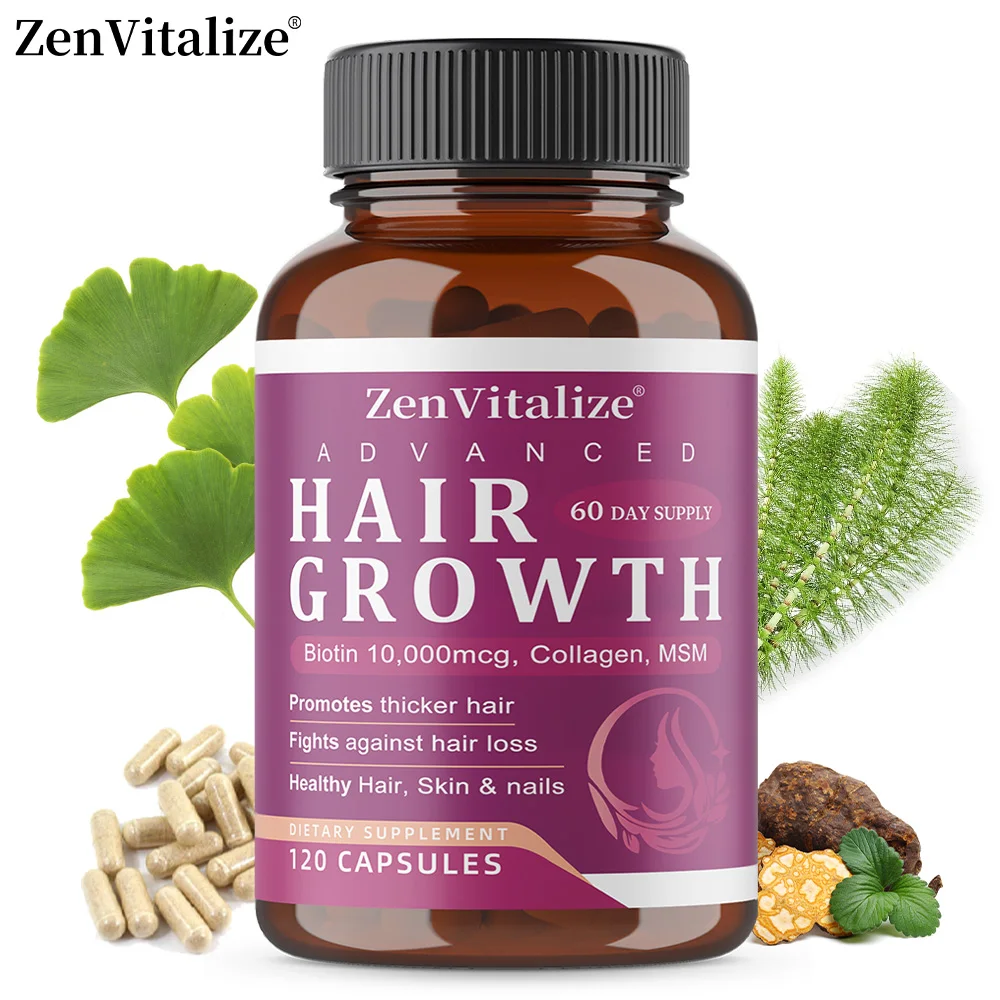 

Hair Growth Vitamins for Women,Biotin 10,000mcg & Collagen,Naturally Regrow Stronger & Healthier Hair, Skin and Nails