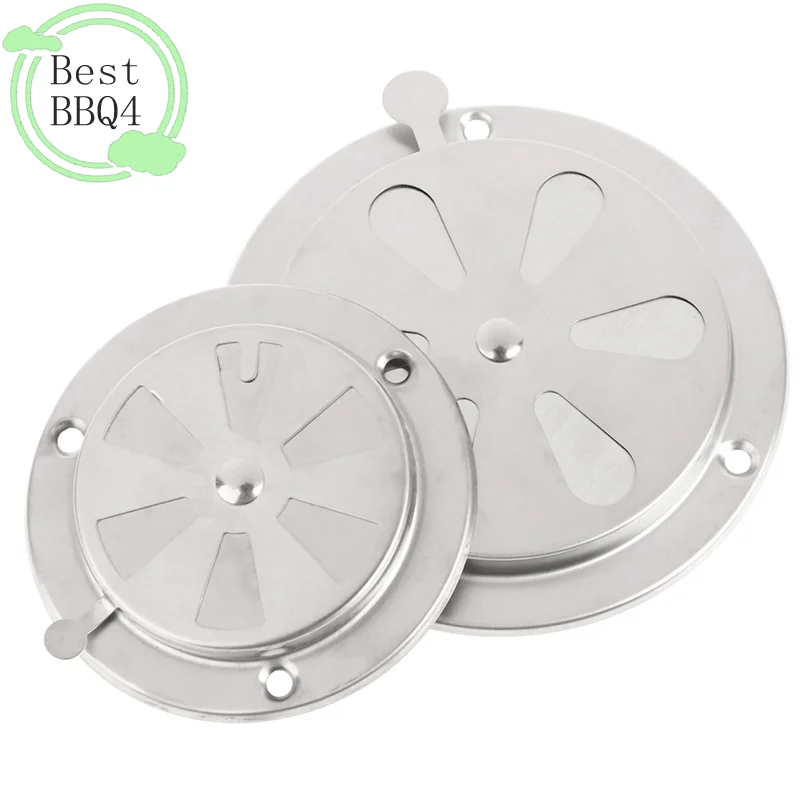 (BBQ4)95/125mm Adjustable Air Louver Vent Grille Round Ducting Ventilation Grilles Cover BBQ Grill Smoker Exhaust Vent Stove