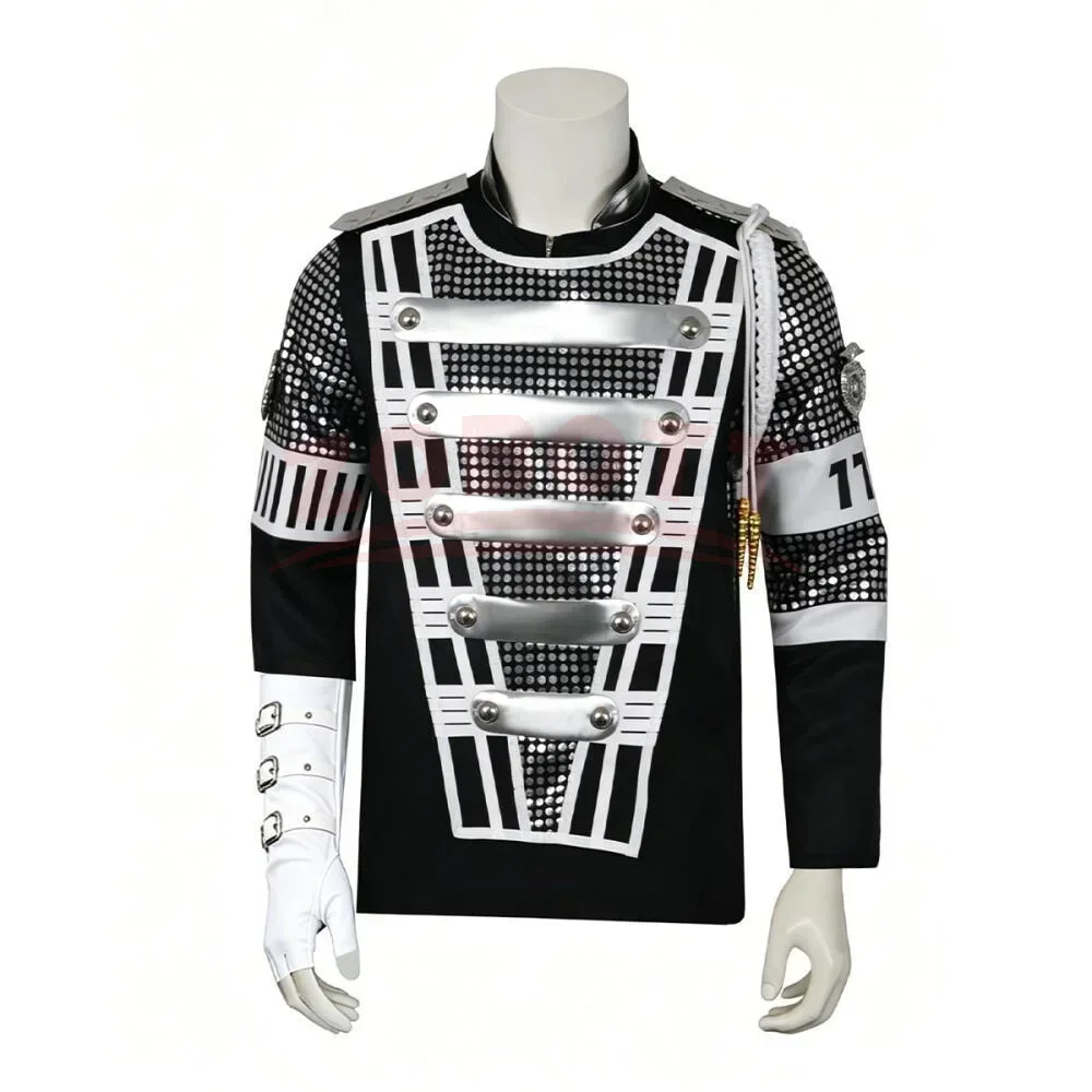 Punk Michael Jackson Impersonator Halloween Party Cool Gaorgeous Teaser Jacket Outerwear for White Glove Photo Shoot Outfit Jack view 3