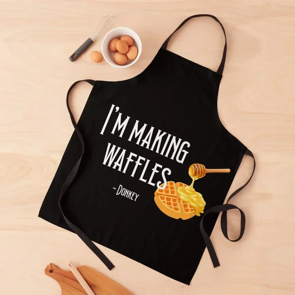 

I'm making waffles Donkey Apron For Women Kitchen with pockets Kitchens Accessories nail tech supplies Apron