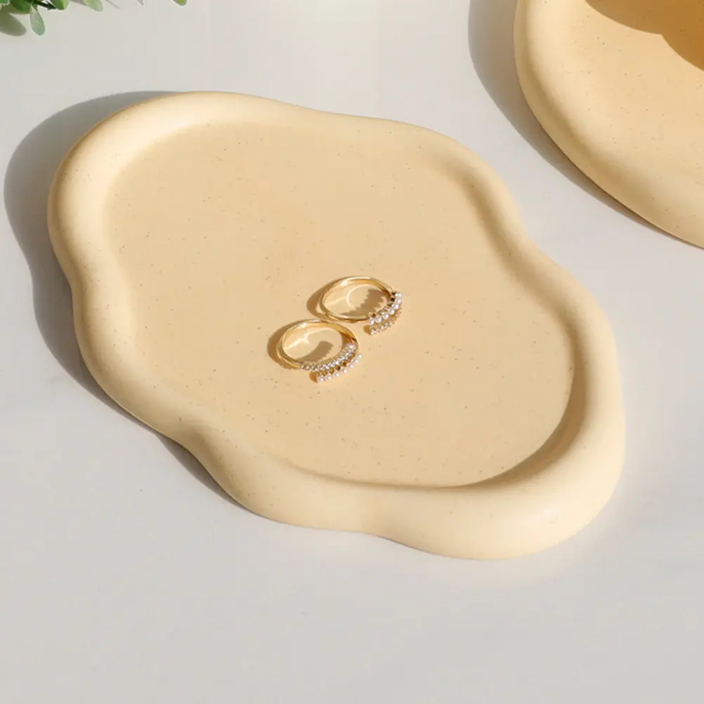 Bandeja de Cerámica con Forma de Nube para Joyas, Anillos, Pendientes, Collares, Almacenamiento de Escritorio, Decoración de Tocador, Accesorio para Fotos, Regalo de Boda, Decoración del Hogar