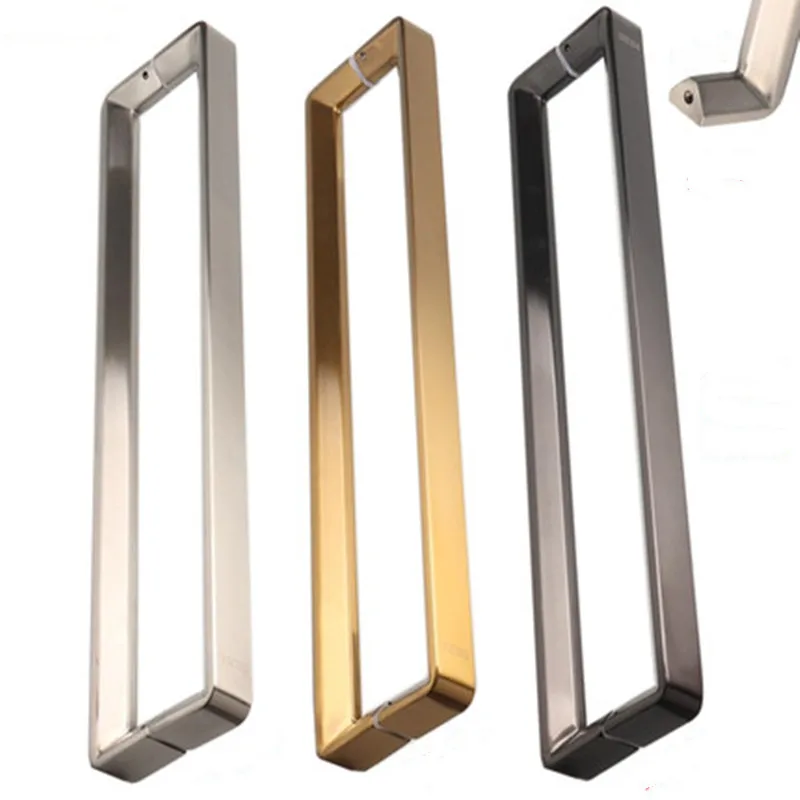 Tubo Quadrado Rodada Maçaneta da Porta Maçaneta de Vidro de Madeira Metal Maçaneta da Porta H241 Aço Inoxidável 304