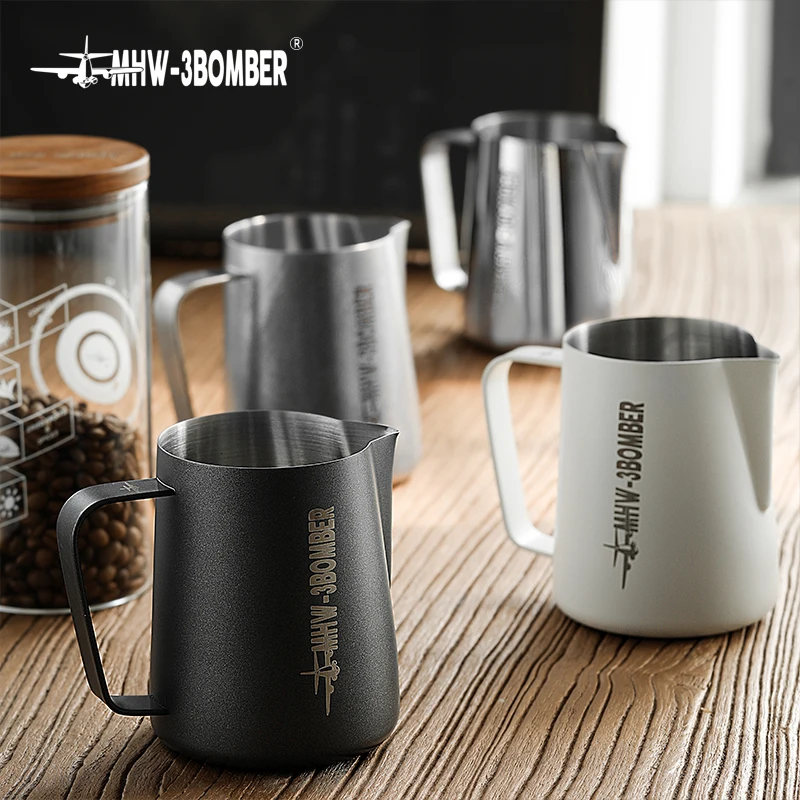 450ml 600ml Espresso Steaming Milk Pitcher Art Coffee Milk Foam Jug Stainless Steel Latte Milk Steam Pitcher Cafe Bar Accessorie