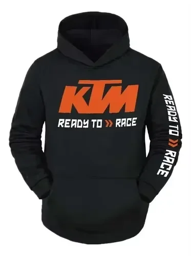 Men's KTM Ready To Race Hoodie Oversized Graphic Pullover Motorcycle Streetwear Autumn/Winter