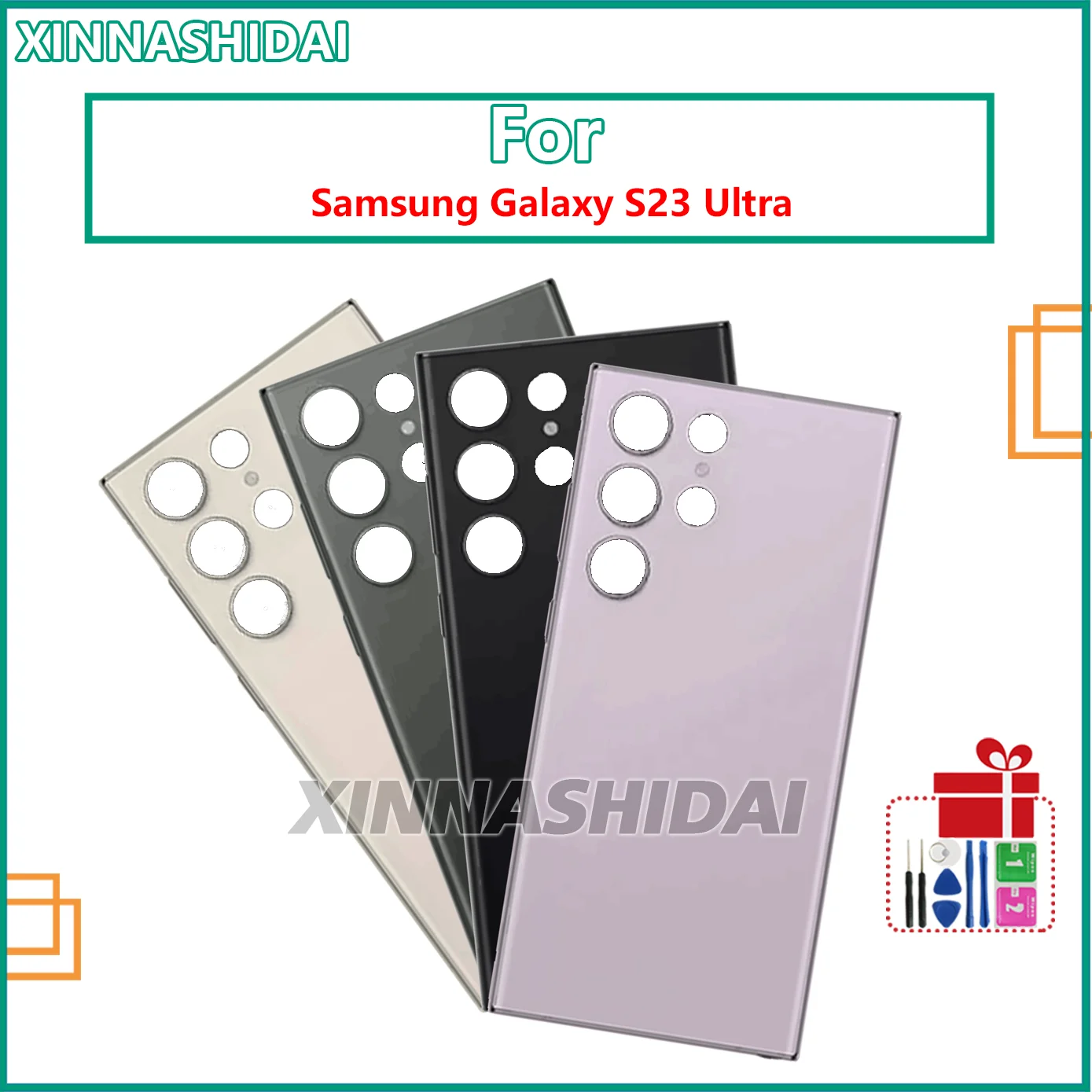 New For Samsung Galaxy S23 Ultra Back Battery Cover Rear Door Housing Rear Glass Case Replacement