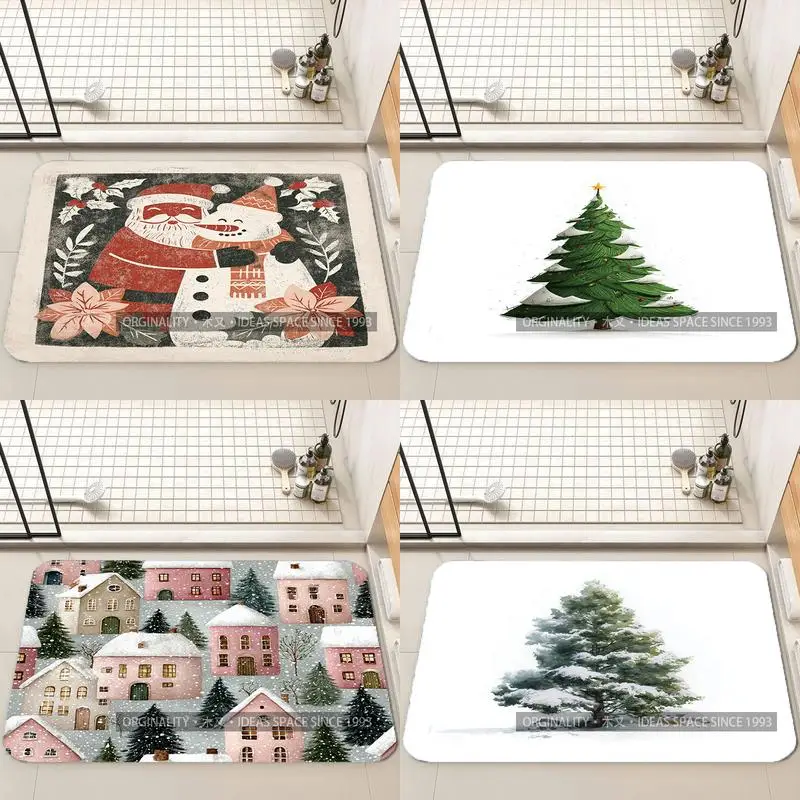 

Snowy Christmas Tree Mat Living Room Decoration Home Sofa Non-Slip Carpet Study Bedroom Tatami Children'S Soft Floor Mat