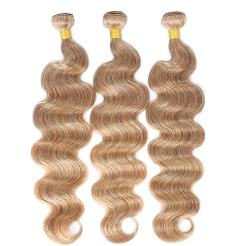 Imagen 2 del producto Extensiones de cabello humano rubio miel, mechones de cabello brasileño tejido, cuerpo suelto ondulado, 1/3/4 mechones, extensiones de cabello Remy virgen crudo