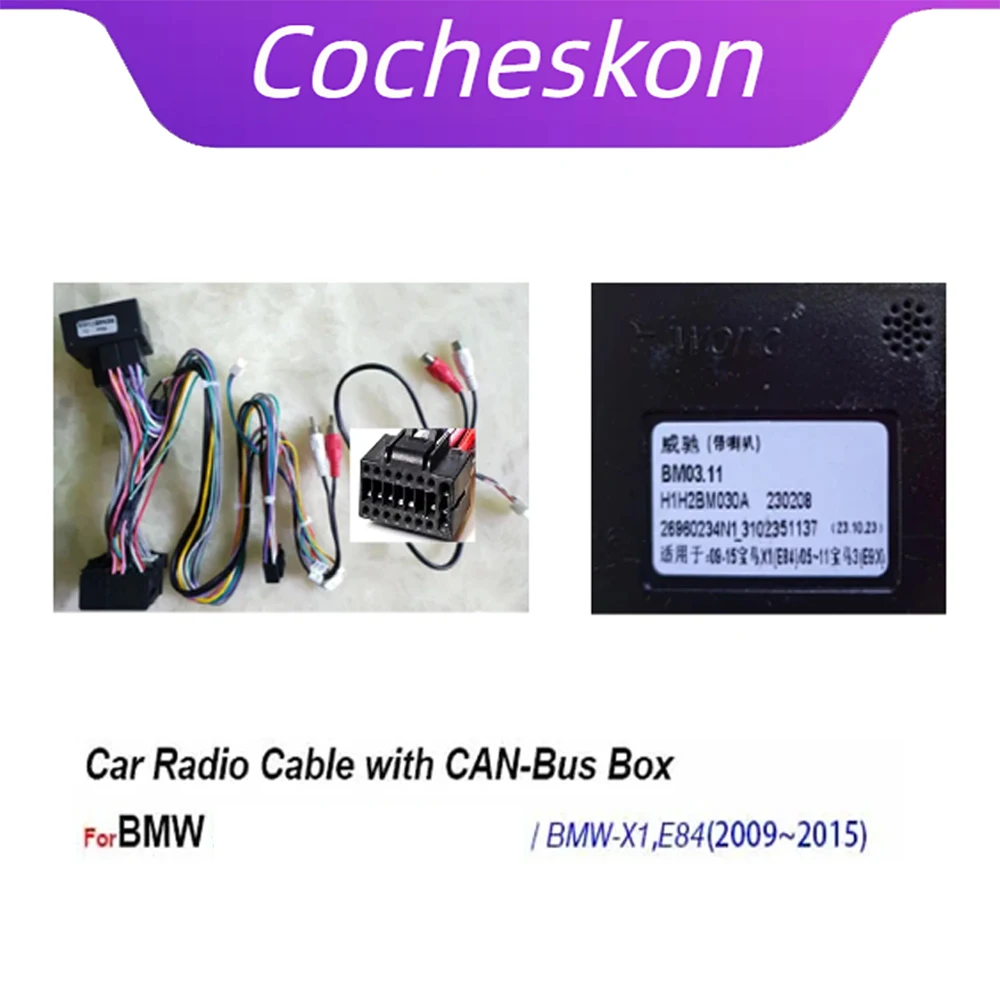 

Car Radio CANBus Cable Android Head Unit 16pin Power Wiring Harness Socket Connector CAN Bus Decoder for BMW X1 E84