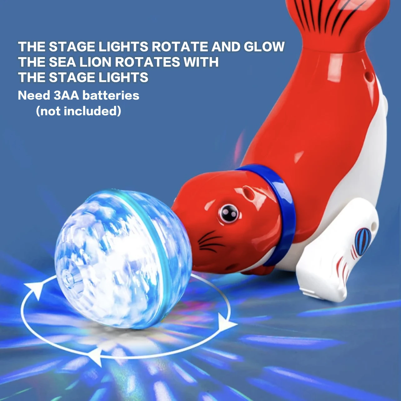 Lindo león marino Top Ball juguete eléctrico para niños con trombos acrobáticos sonido colorido y luz regalo perfecto para bebés