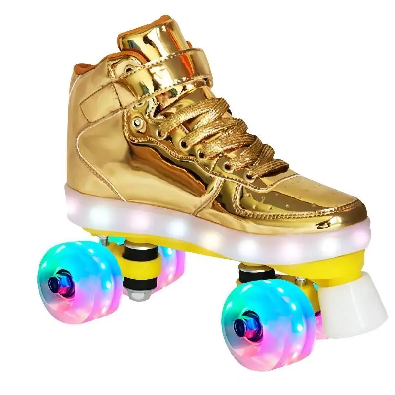 Professional Inline Roller Skates Adult Rollers Skating Shoes Boys Roller Skate Flashing 4 Wheels Sneaker Slalom Racing Skates