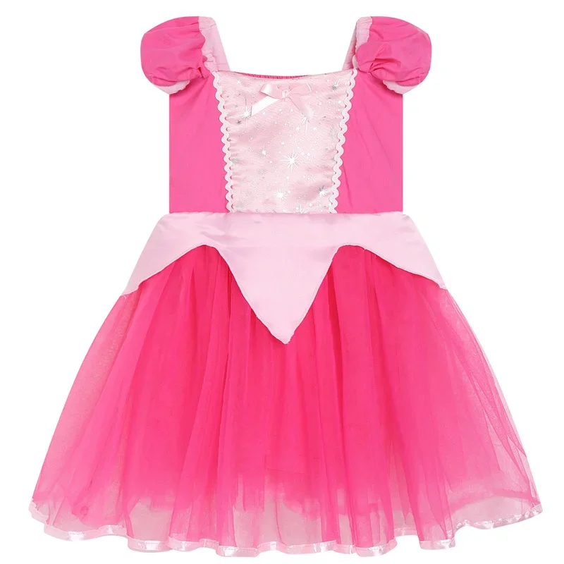 Ropa elegante de algodón puro para bebés, vestidos de sirena de princesa Rana Aurora Blancanieves Rapunzel Cenicienta para niñas, vacaciones P @ 0Z *