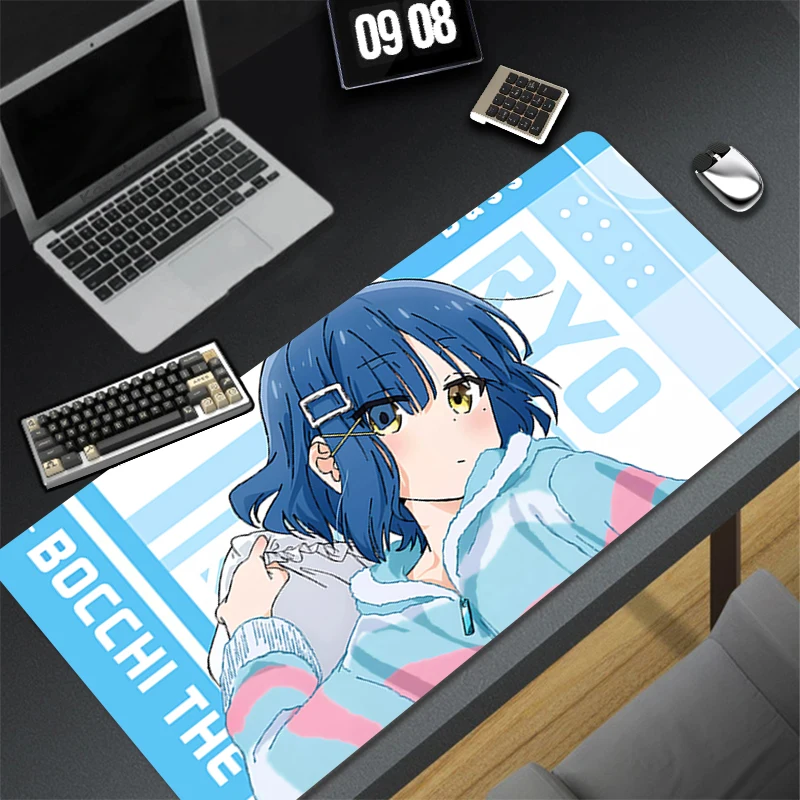 Mauspad-Design, rutschfeste Schreibtischunterlage, BOCCHI THE ROCK, Gaming-Zubehör, genähte Kanten für Zuhause und Spiel für Gamer, Mauspad