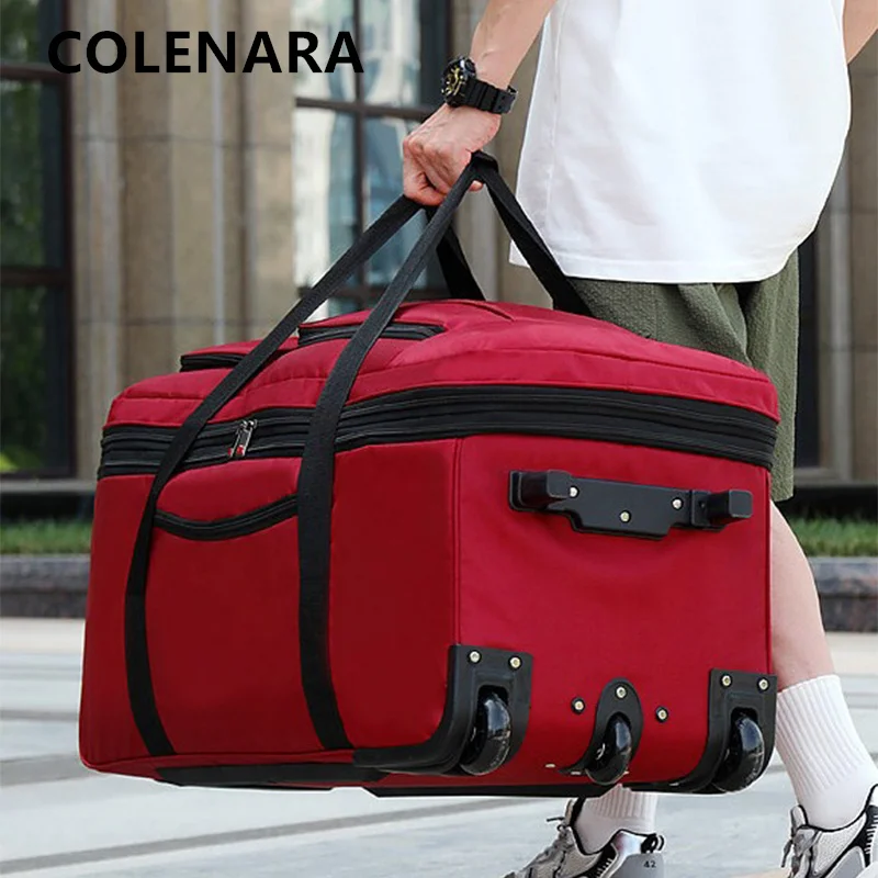 

COLENARA Suitcase Oxford Cloth Men Trolley Bag Large Capacity Women's Outdoor Travel Business Organizer Bag Rolling Luggage