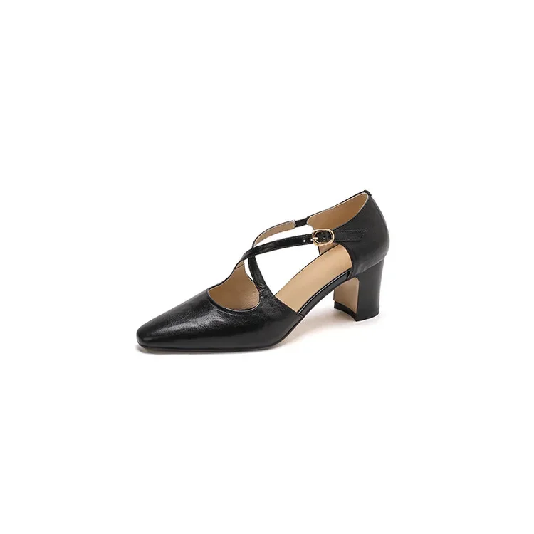 

New minimalist and versatile single toe shoes with thick heels Comfortable, breathable, and fashionable
