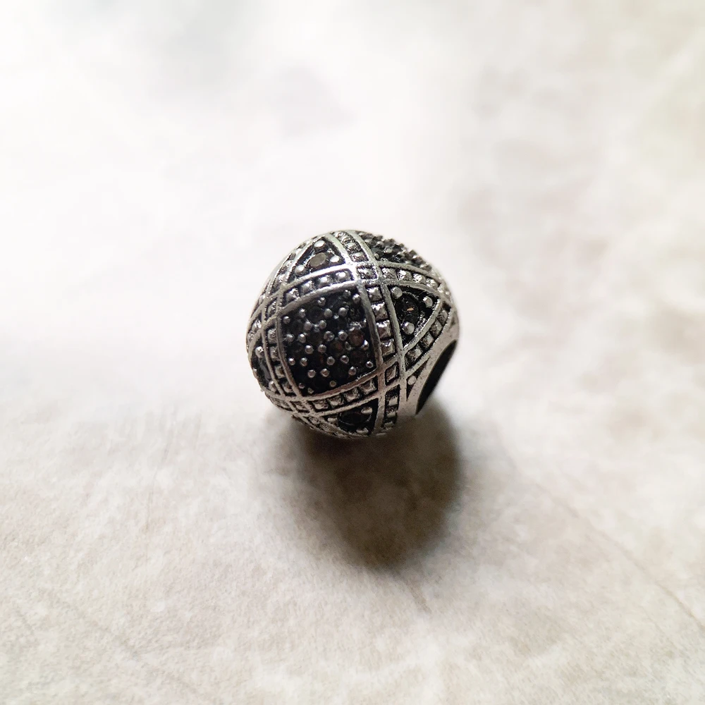 Beads Champagne CZ New 925 Sterling Silver Charms Karma Jewelry Accessories