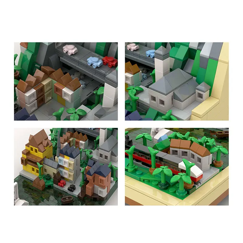 

In-stock MOC 1113pcs City Street Scene Building Small Particle Assembly Building Block Educational Toy Model Gift Set Ornament