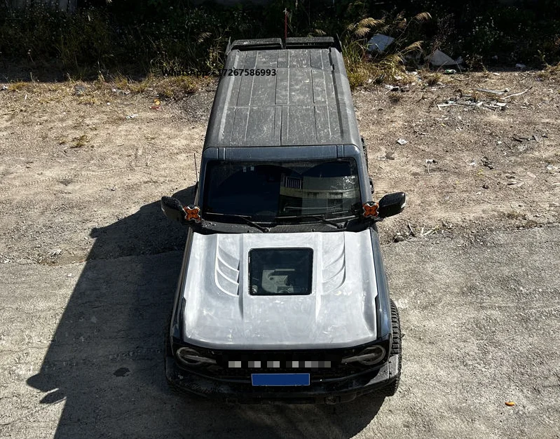 

For Bronco Carbon Fiber Engine Hood High Quality Transparent Glass Carbon Fiber Engine Hood