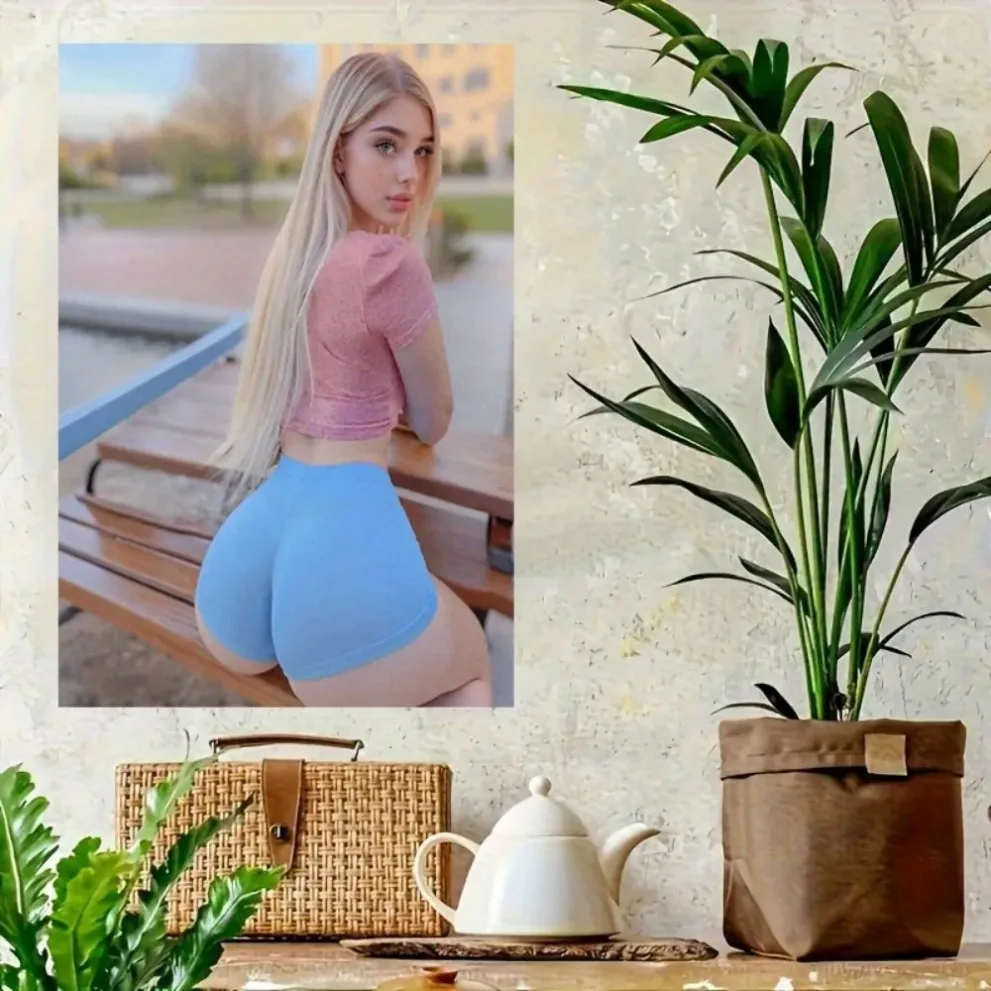 Damen High-Waist Yoga-Shorts Blau - Sportliche Laufshorts für Fitness und Sommer