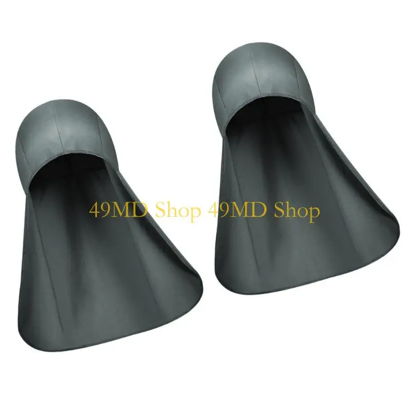 49MD Elastic Hard Hat Neck Shade 2Pcs Cooling Polyester Helmet Flap with 35Cm/13.77in Coverage for Outdoor Workwear Gear