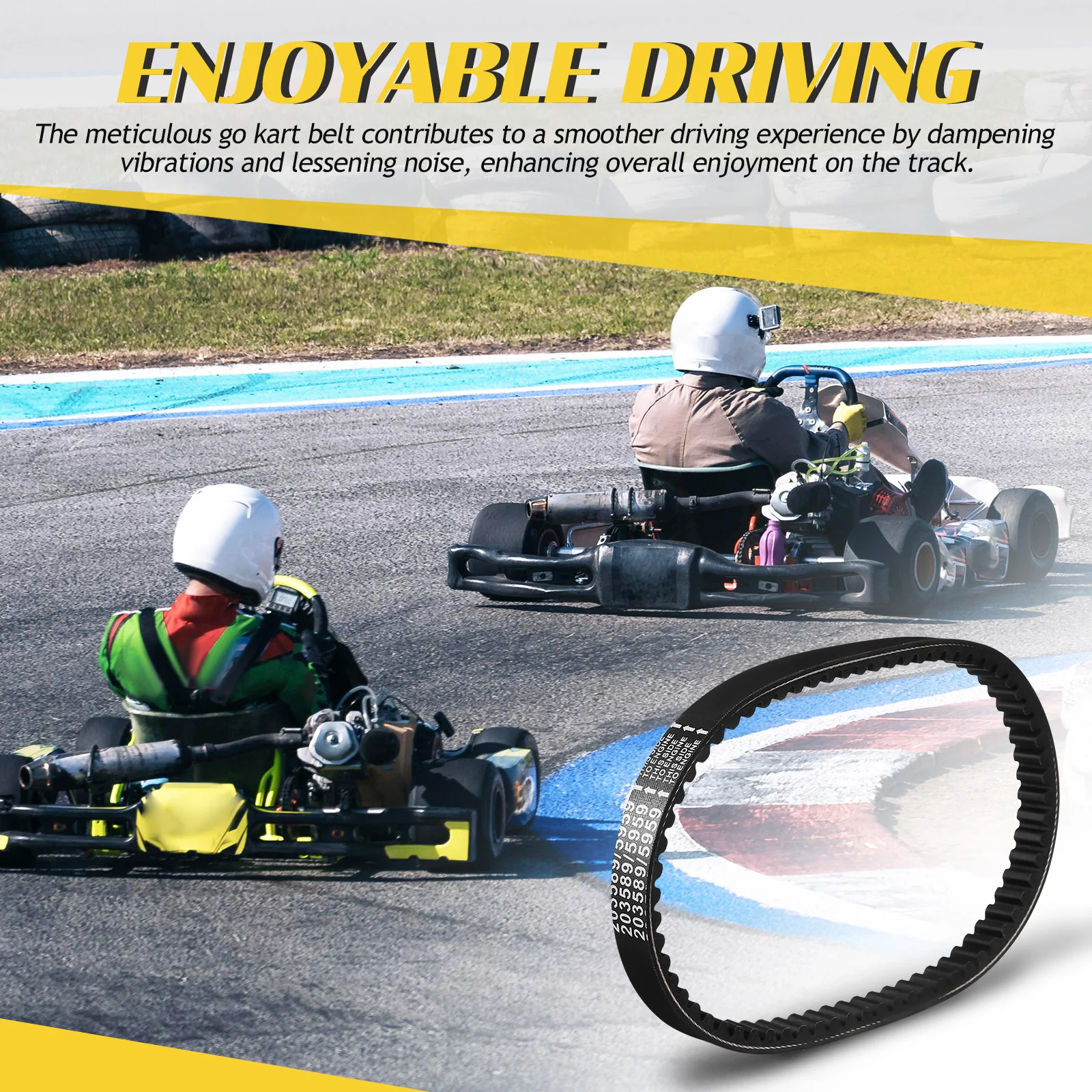 

Premium Go Kart Drive Belt Replacement Engine Parts Automotive Accessory Cogged Belt Transmission Durable Polyamide Fiber Racing