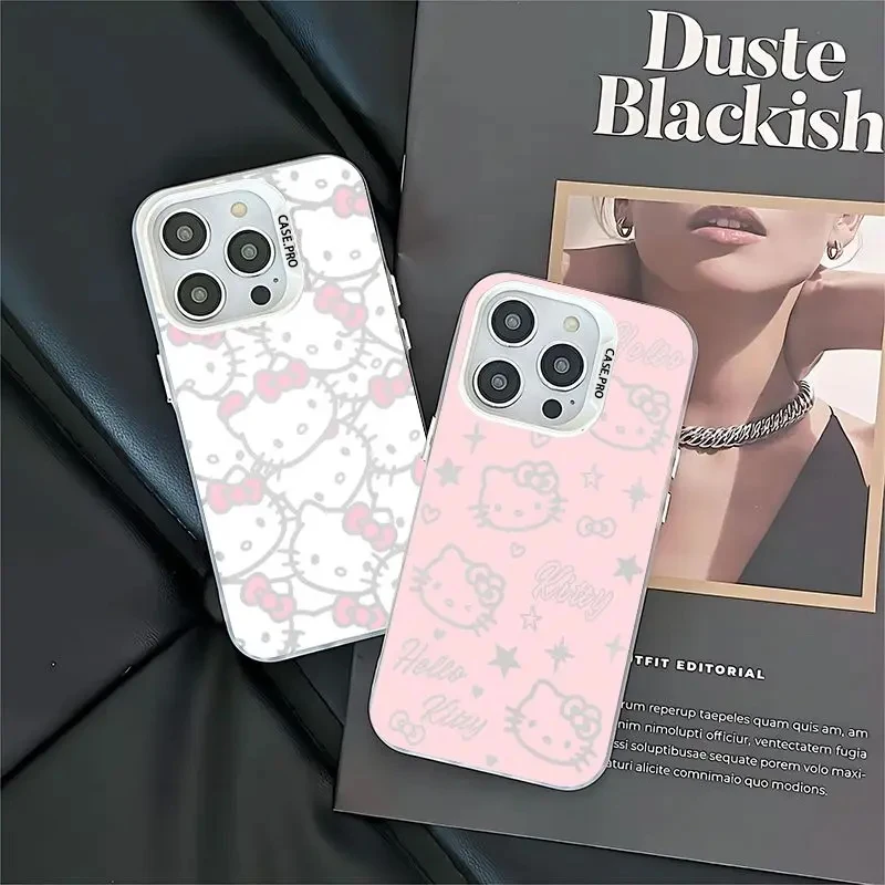 Capa Hello Kitty para OPPO Realme, Capa Traseira Matte, Tela Cheia, Realme 5, 8, 8i, 9i, 10, 11 Pro, C12, C15, C20, C21Y, C31, C33, c35, C53, C55, 5G, luxo