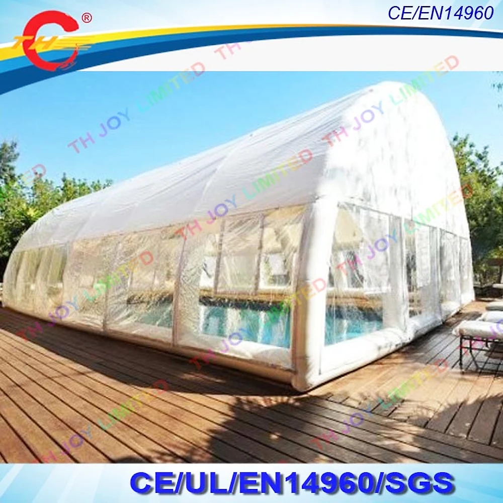 free shipping!giant outdoor white inflatable pool cover,airtight inflatable pool cover tent for winter time